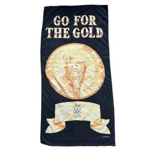 Vintage 1996 Atlanta Georgia Go For The Gold Olympics Black Towel